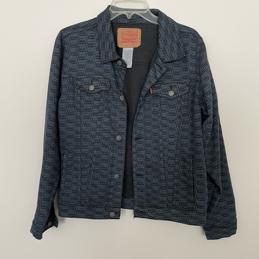 Levi's Patterned Black Jacket Size LGG